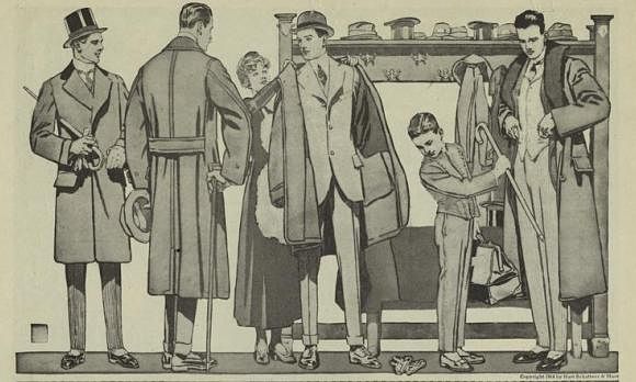 Ilustracja z katalogu mody męskiej - 1914.