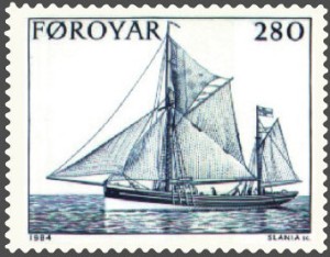 Czesław Słania - znaczek jacht