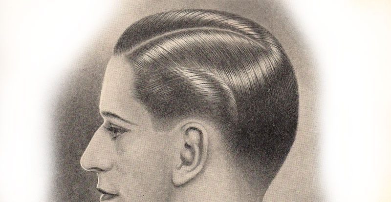 Fragment ilustracji z Gilbert A. Foan, "The Art and Craft of Hairdressing" 1950.