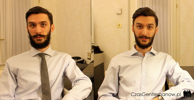 Przed i po strzyżeniu brody.